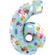 Purcelușa Peppa Blue Balon folie numărul 6 66 cm