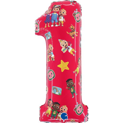 CoComelon Red Balon folie numărul 1 66 cm