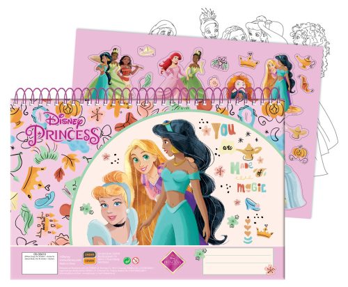 Prințesele Disney Dreams A/4 caiet de schițe cu spirală cu 40 de foi de autocolante