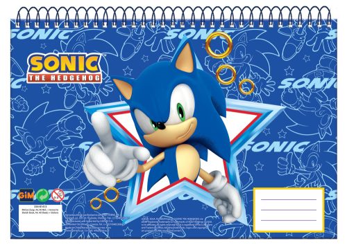 Sonic the hedgehog A/4 caiet de schițe cu spirală, 30 sheets
