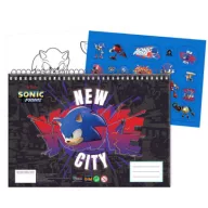   Sonic Ariciul Get Me caiet de schițe A/4 cu spirală cu 40 de file și autocolante