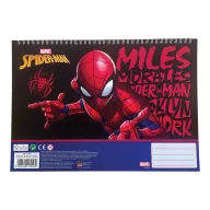   Omul Păianjen Miles Morales Carnet de schițe A/4 cu spirală, 40 de foi și autocolante