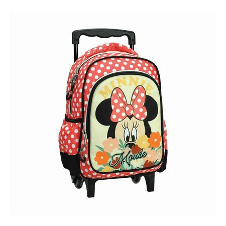 Disney Minnie Floral rucsac de grădiniță cu roți, geantă 30 cm