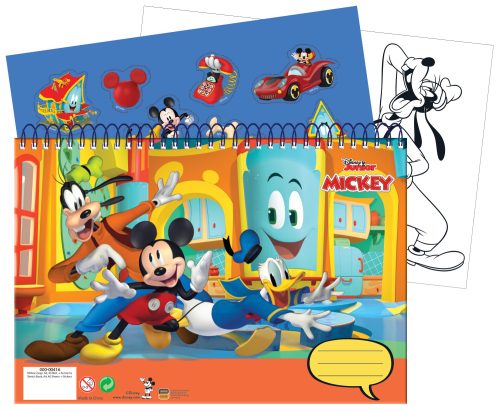 Disney Mickey Fun Times A/4 caiet de schițe cu spirală cu 40 de foi de autocolante