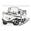Disney Mașini Roaring Caiet de schițe spirală A4, 40 file cu autocolante