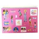 Barbie Paints Caiet schițe A/4 cu spirală, 40 pagini și autocolante