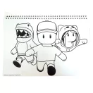 Stumble Guys Race Carnet spiral A/4 pentru schițe, 40 de pagini, cu autocolante