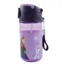 Disney Regatul de gheață Modern Magic sticlă din plastic cu pai și cârlig 350 ml