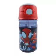   Omul Păianjen Spidey Glow sticlă de plastic cu pai și cârlig 350 ml