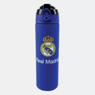 Real Madrid Blue sticlă mată din plastic cu pai 700 ml