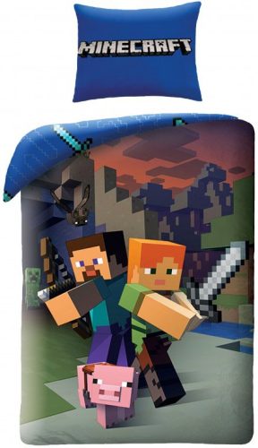 Minecraft Lenjerie de pat Steve and Alex 140×200cm, 70×90 cm