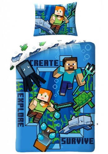 Minecraft Lenjerie de pat Atlantis 140×200cm, 70×90 cm