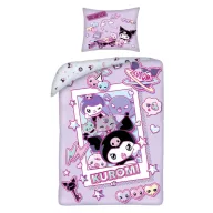   Hello Kitty Kuromi Chaos husa de pat 140×200cm, 70×90 cm microfibră