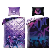   Fetele Kpop la vânătoare de demoni Enemies set de lenjerie de pat reversibil 140×200cm, 70x90 cm microfibră