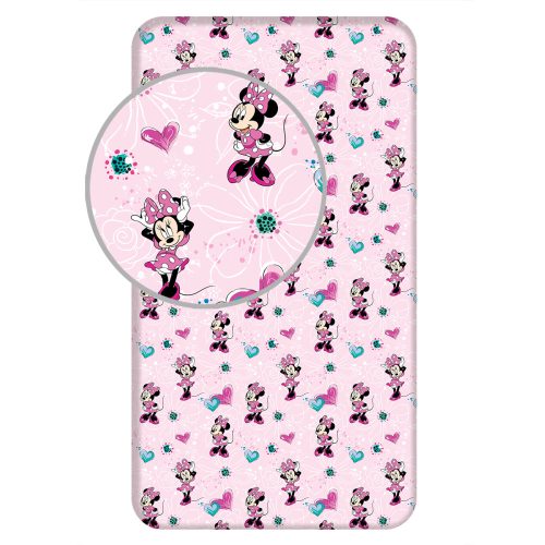 Disney Minnie Flowers cearșaf cu elastic 90x200 cm