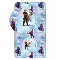   Disney Regatul de gheață Blue Winter cearșaf cu elastic 90x200 cm