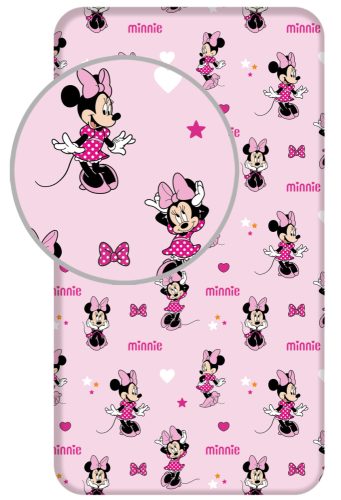 Disney Minnie Pretty in Pink cearșaf cu elastic 90x200 cm