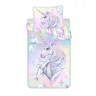   Unicorn Pastel Rainbow set de lenjerie de pat 140×200cm, 70×90 cm