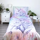Unicorn Pastel Rainbow set de lenjerie de pat 140×200cm, 70×90 cm