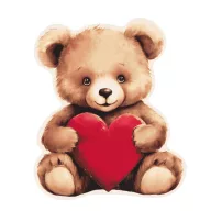 Urs Heart Perna decorativă în formă de ursuleț, 39x33 cm