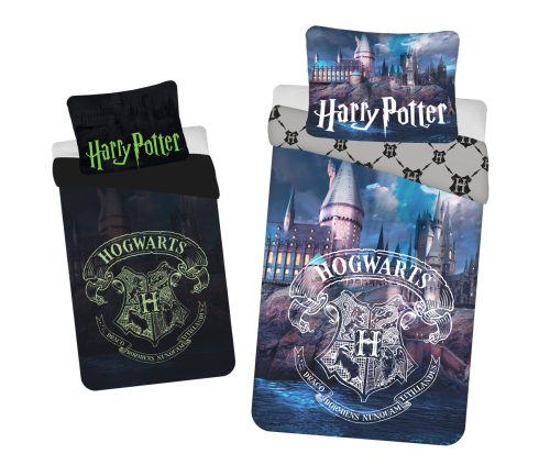 Harry Potter Hogwarts lenjerie de pat care luminează în întuneric 140×200cm, 70×90 cm