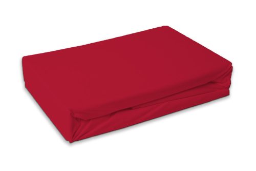 Roșu Red terry cearșaf cu elastic 90x200 cm