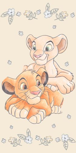 Disney Regele Leu Simba & Nala prosop de baie, prosop de plajă Yellow 70x140cm