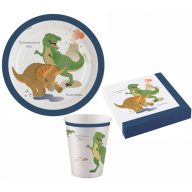  Dinozaur Happy set de petrecere de 36 de piese cu farfurii de 23 cm
