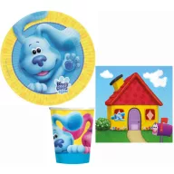   Ghicitorile lui Blue Fun set de petrecere cu 32 de piese, farfurie de 23 cm