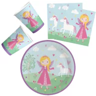   Prințese Spell Set de petrecere Prințesă cu 36 de piese și farfurie de 23 cm