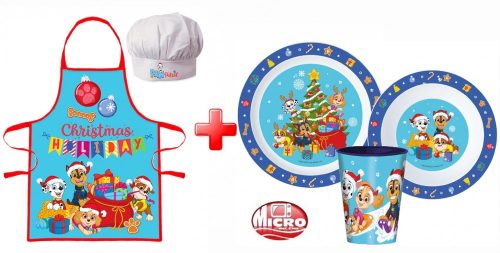 Patrula Cățelușilor Holiday Christmas șorț și plastic set veselă set