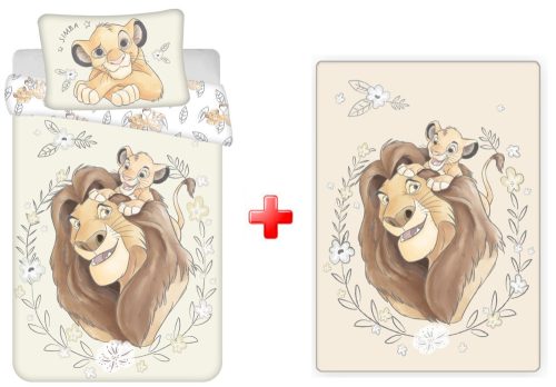 Disney Regele Leu Simba Lenjerie de pat pentru copii și pătură polară set