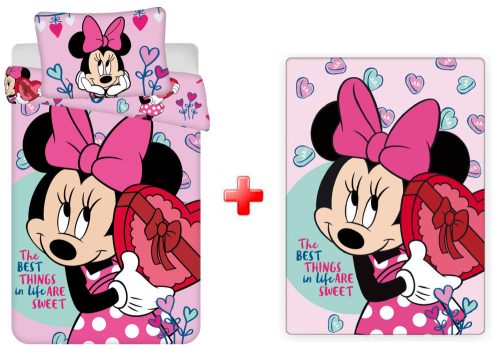 Disney Minnie Sweets Lenjerie de pat pentru copii și pătură polară set