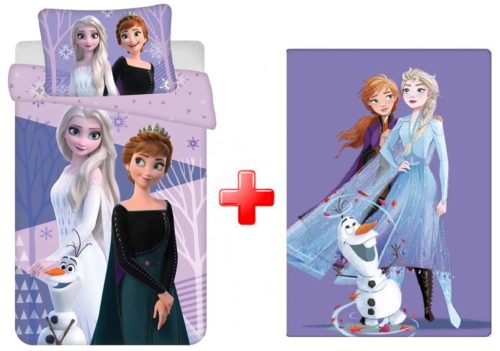 Disney Regatul de gheață Purple Lenjerie de pat pentru copii și pătură polară set