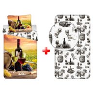 Vin Tasting  set de lenjerie de pat și cearșaf cu elastic