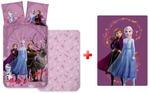 Disney Regatul de gheață Purple Lenjerie de pat pentru copii și pătură polară set