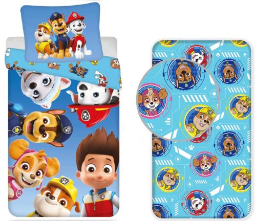 Patrula Cățelușilor Puppy Bliss set de lenjerie de pat cu cearșaf cu elastic