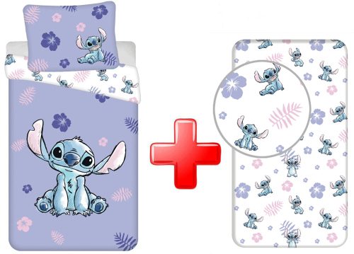 Disney Lilo și Stitch Set lenjerie de pat și cearșaf cu elastic