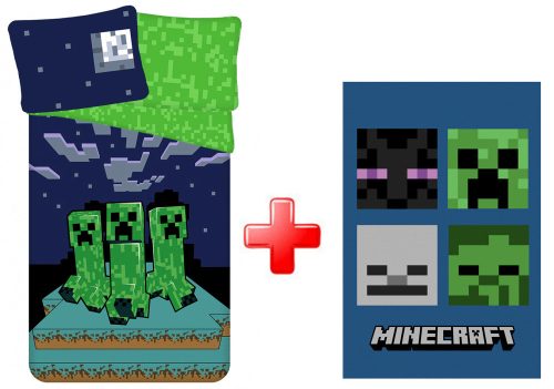 Minecraft Set lenjerie de pat și pătură polară