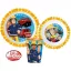 Pompierul Sam Rescue Mission set de masă, set din microplastic, cu pahar de 260 ml