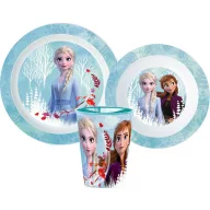   Disney Regatul de gheață Blue Forest veselă, set micro plastic, cu pahar de 260 ml