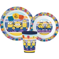  Minionii Striped set de vase, set de plastic micro, cu pahar 260 ml