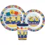 Minionii Striped set de vase, set de plastic micro, cu pahar 260 ml