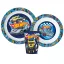Hot Wheels Blue Fire set de masă, set de plastic micro cu pahar 260 ml