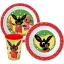 Bing Happy Bunny set de tacâmuri, set de plastic micro, cu pahar de 260 ml