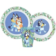   Bluey Tropical set de masă, set de plastic micro, cu pahar 260 ml