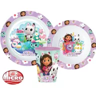   Gabby's Dollhouse Kitty Magic set de masă, set micro plastic, cu pahar 260 ml