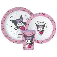  Hello Kitty Kuromi set de masă, set micro plastic, cu pahar 260 ml