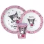Hello Kitty Kuromi set de masă, set micro plastic, cu pahar 260 ml