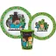 Minecraft Pixelcraft set de masă, set micro plastic, cu pahar de 260 ml